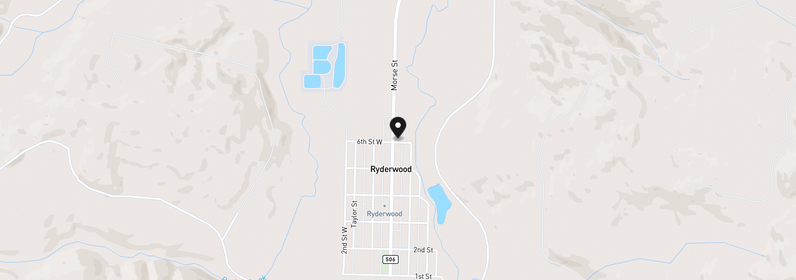 Map showing the location of 114 6th St, Ryderwood, Wa 98581
