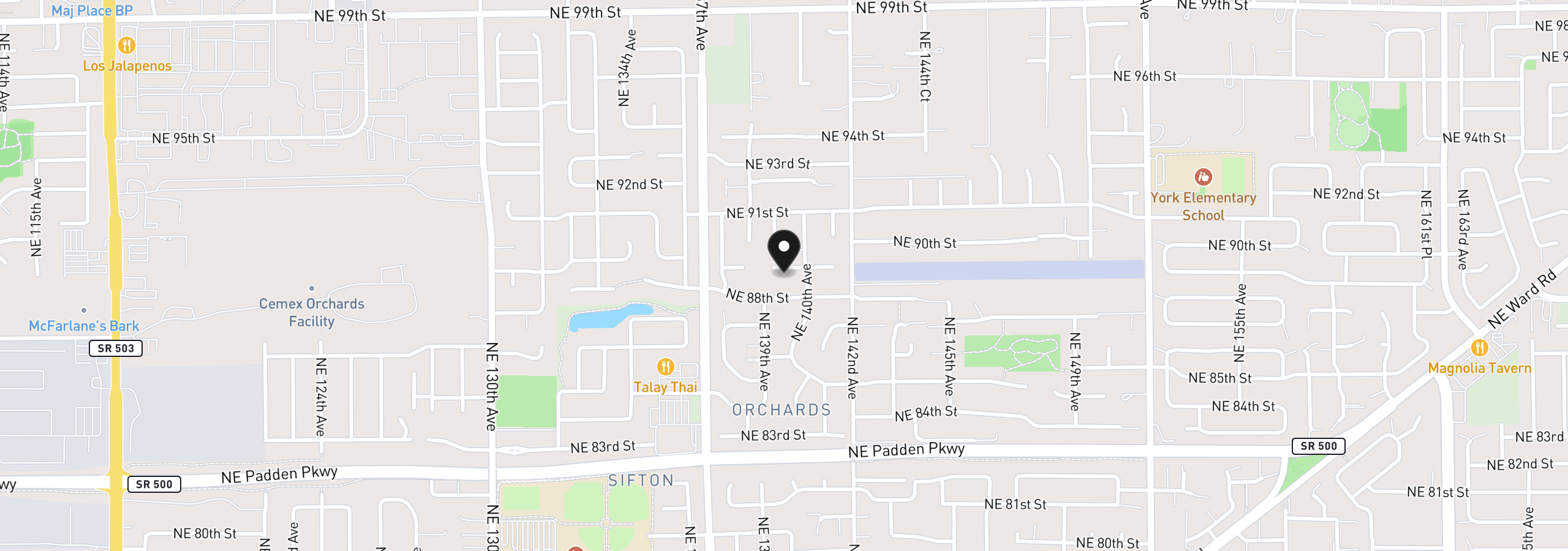 Map showing the location of 13907 NE 89th Cir, Vancouver, Wa 98682