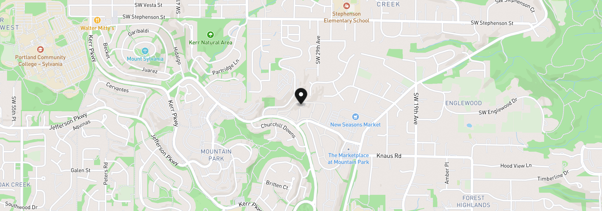 Map showing the location of 67 Condolea Ter, Lake Oswego, OR 97035