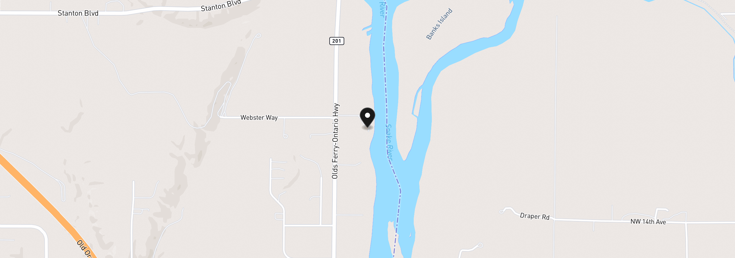 Map showing the location of 4460 Highway 201, Ontario, OR 97914