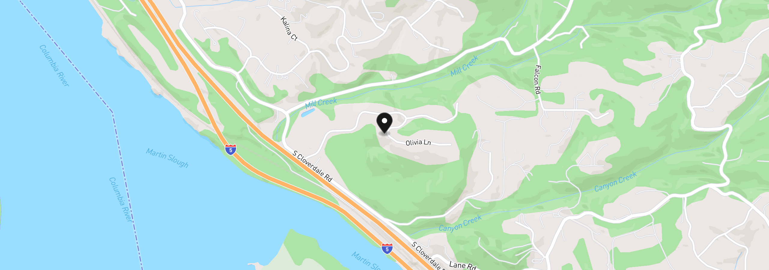 Map showing the location of 0 Liam Dr F, Kalama, Wa 98625