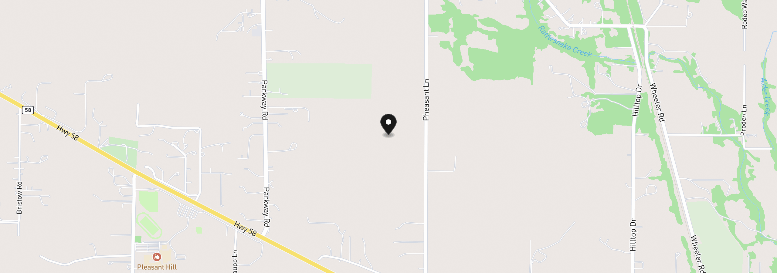 Map showing the location of 84636 Pheasant Ln, Pleasant Hill, OR 97455