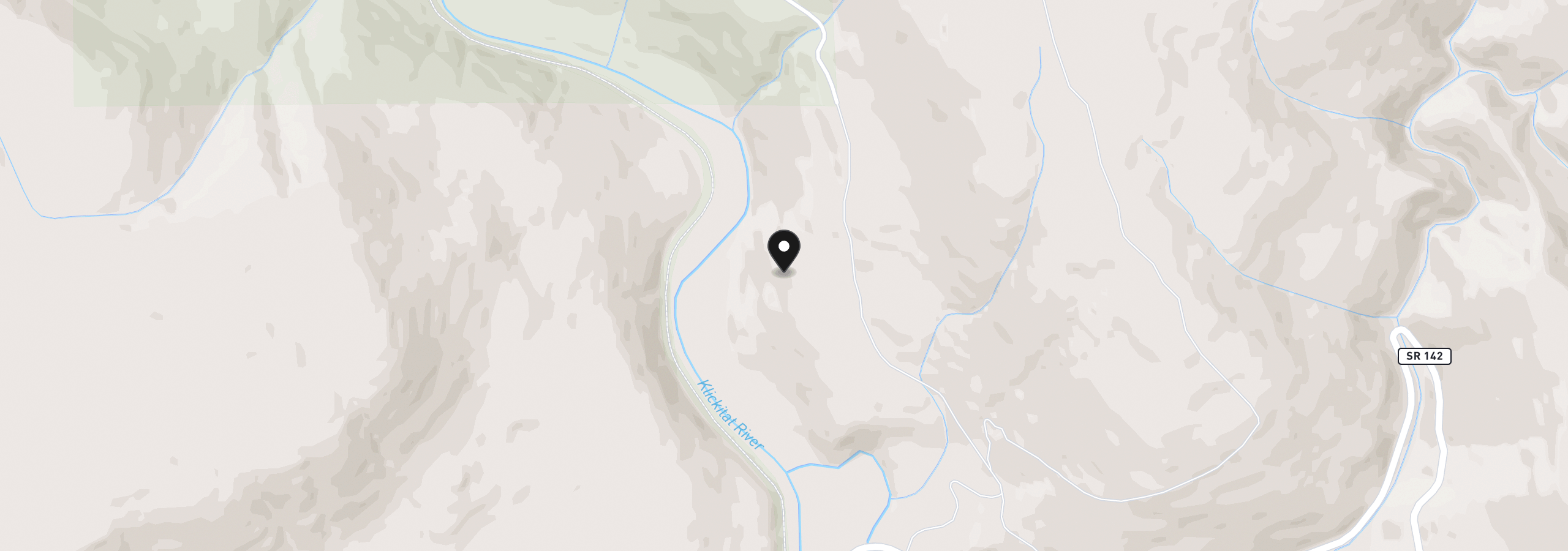Map showing the location of Hwy 142, Klickitat, Wa 98628