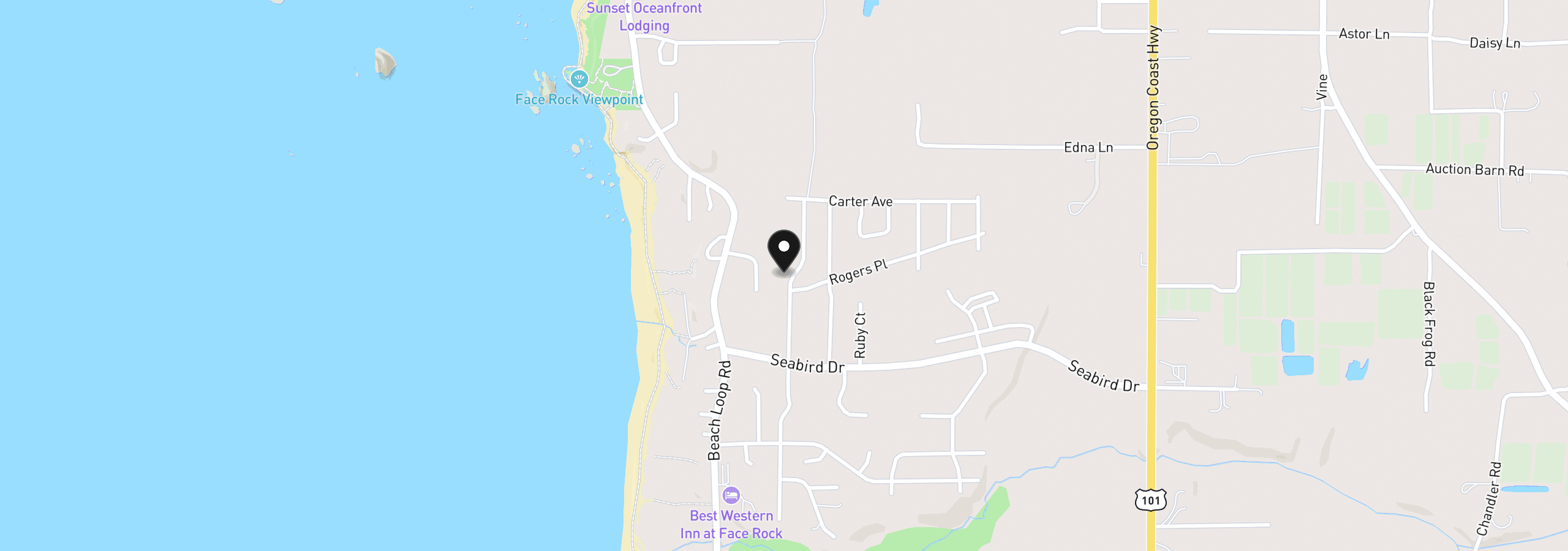 Map showing the location of 2745 Lincoln Ave, Bandon, OR 97411