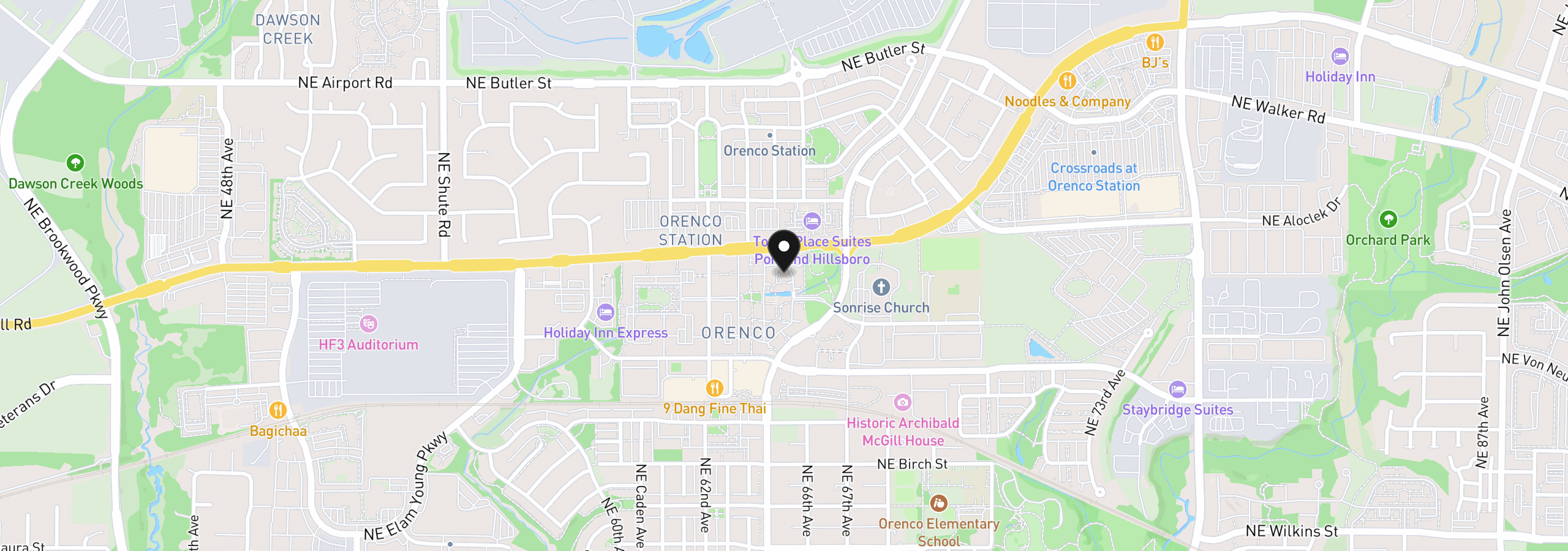 Map showing the location of 1231 NE Horizon Loop 209, Hillsboro, OR 97124
