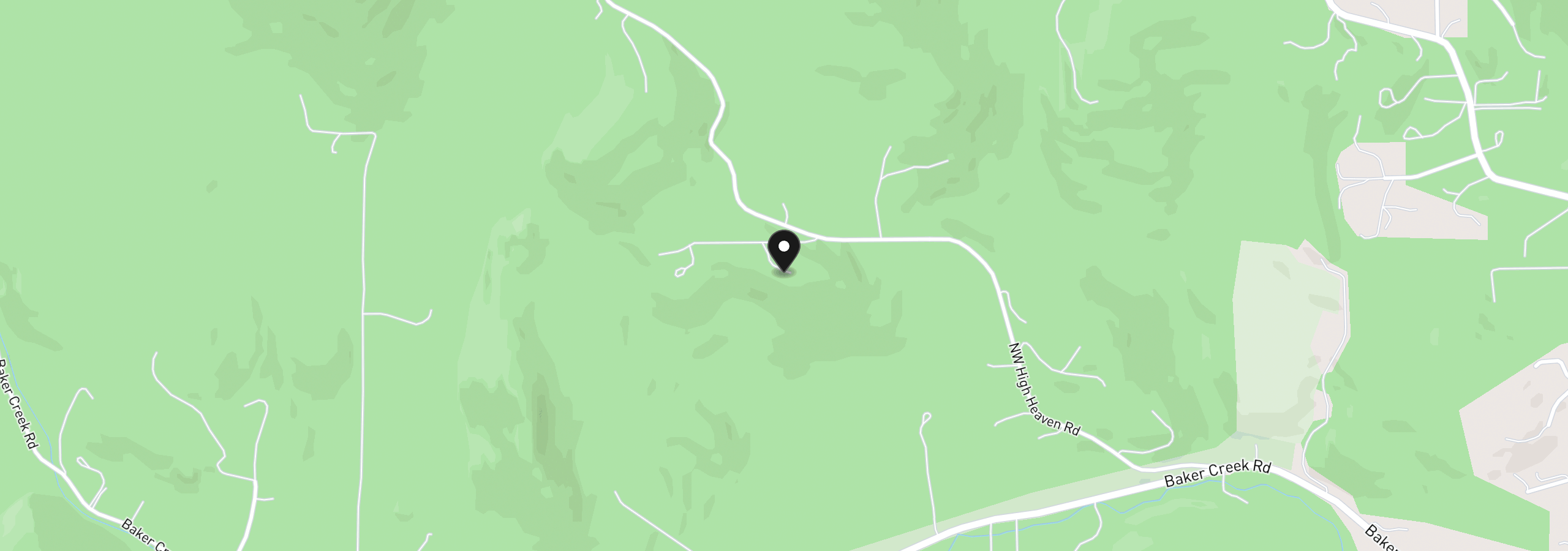Map showing the location of 2653 NW High Heaven Rd, McMinnville, OR 97128