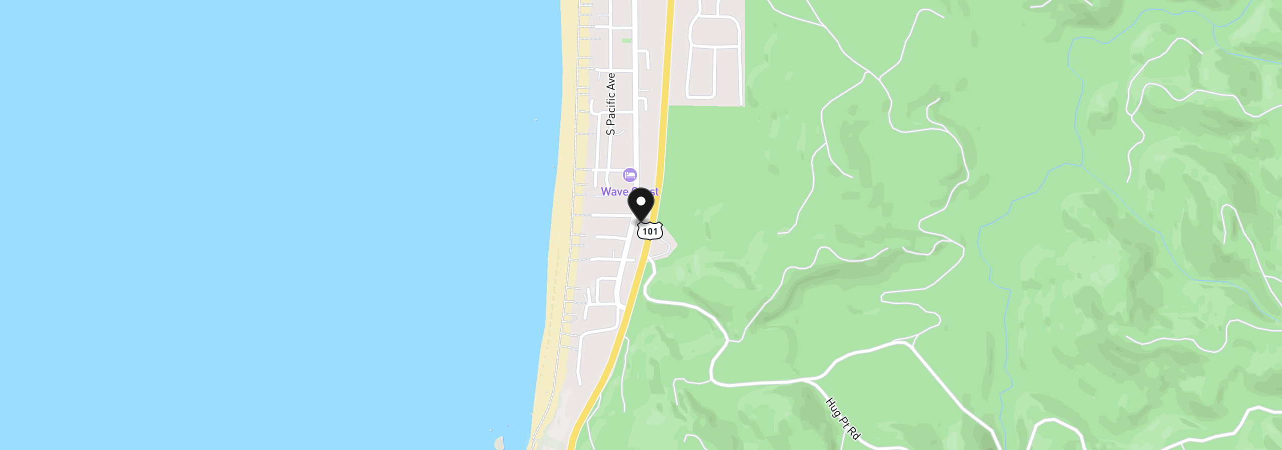 Map showing the location of 4131 Hemlock St, Cannon Beach, OR 97110