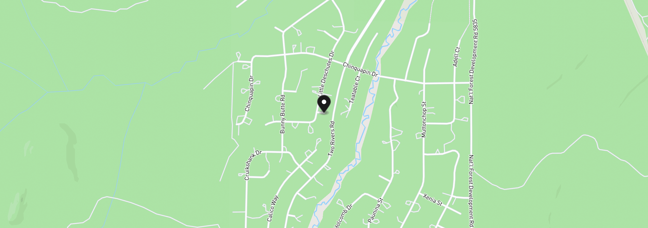 Map showing the location of 124249 Little Deschutes Dr, Crescent Lake, OR 97733