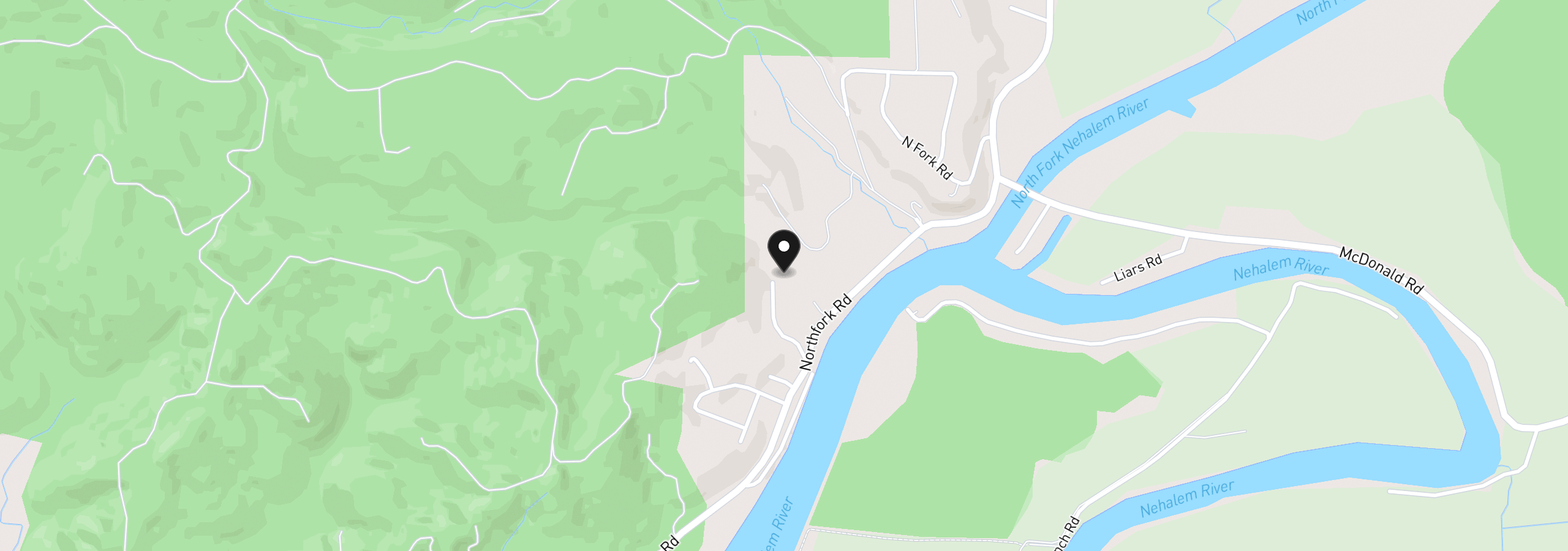 Map showing the location of 37650 Northfork Rd, Nehalem, OR 97131