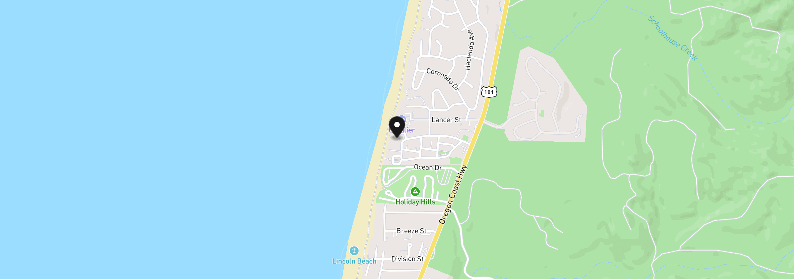Map showing the location of 5095 W Belle Cir, Depoe Bay, OR 97341