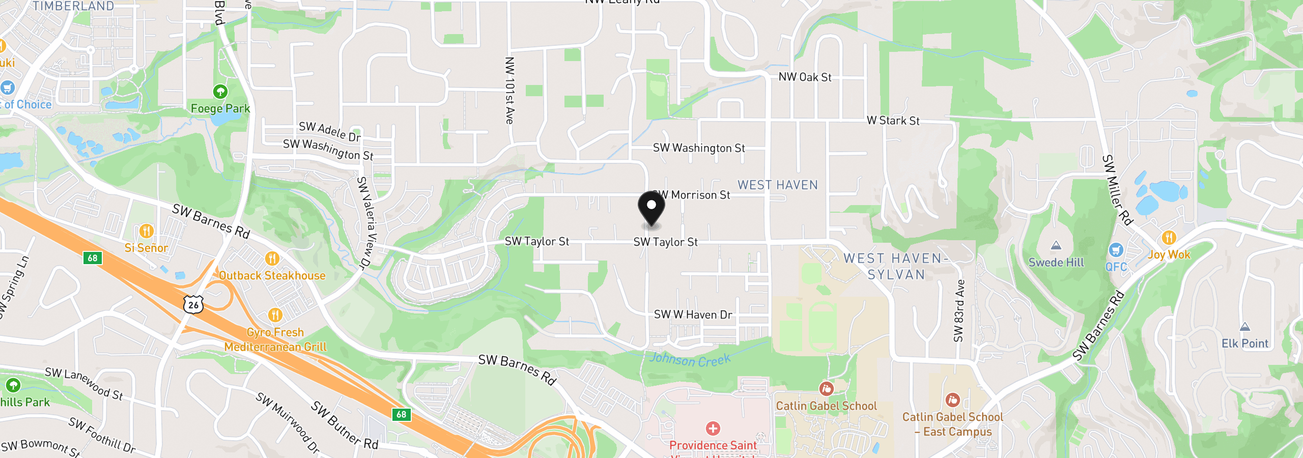 Map showing the location of 462 SW 95th, Portland, OR 97225