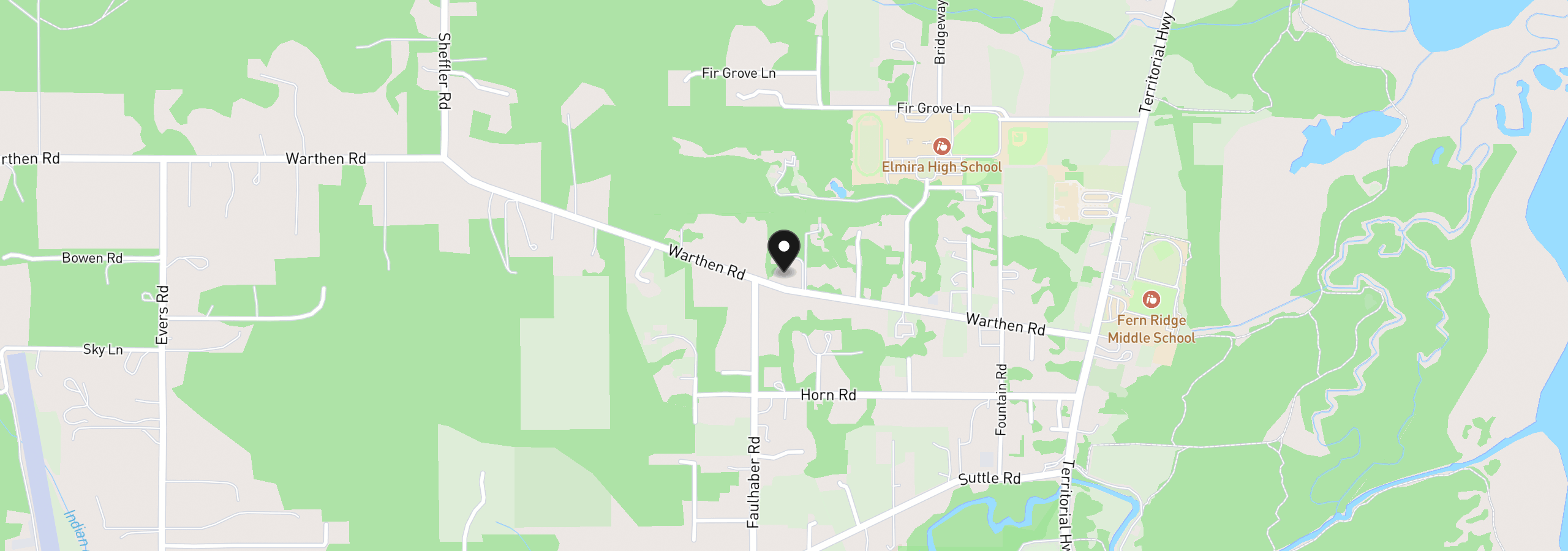 Map showing the location of 24723 Warthen Rd, Elmira, OR 97437