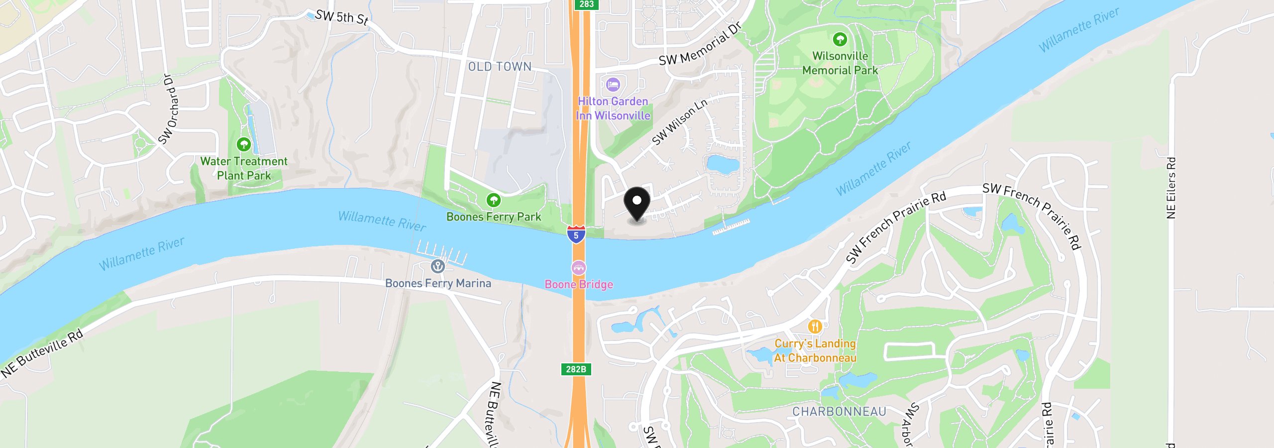 Map showing the location of 8710 SW Miami, Wilsonville, OR 97070