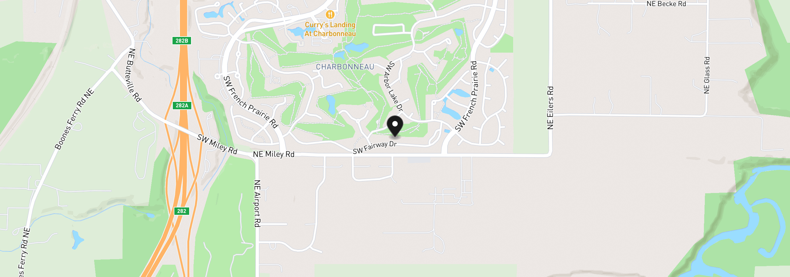 Map showing the location of 7615 SW Fairway Dr, Wilsonville, OR 97070