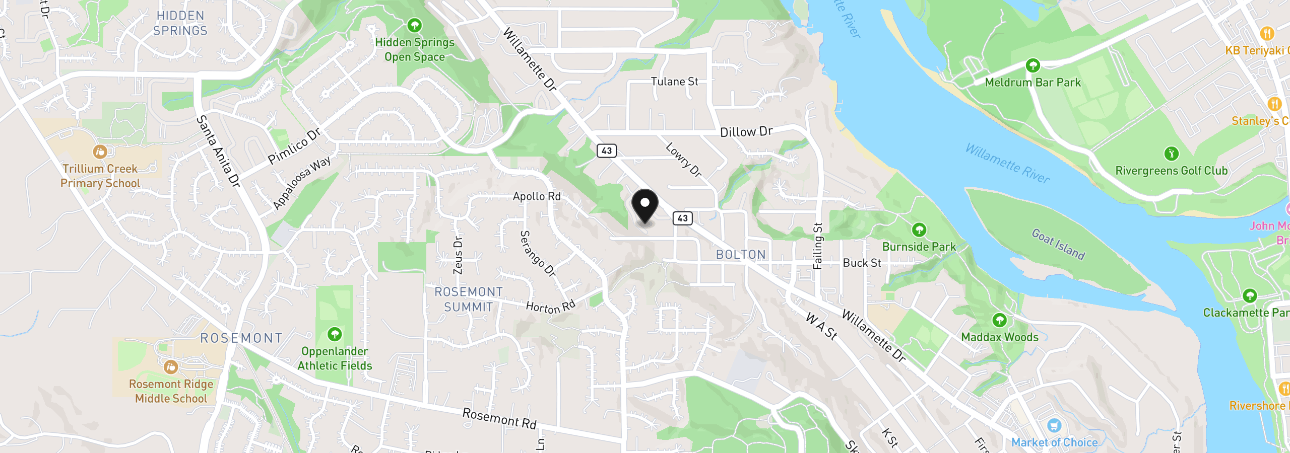 Map showing the location of 6331 White Tail Dr 64, West Linn, OR 97068