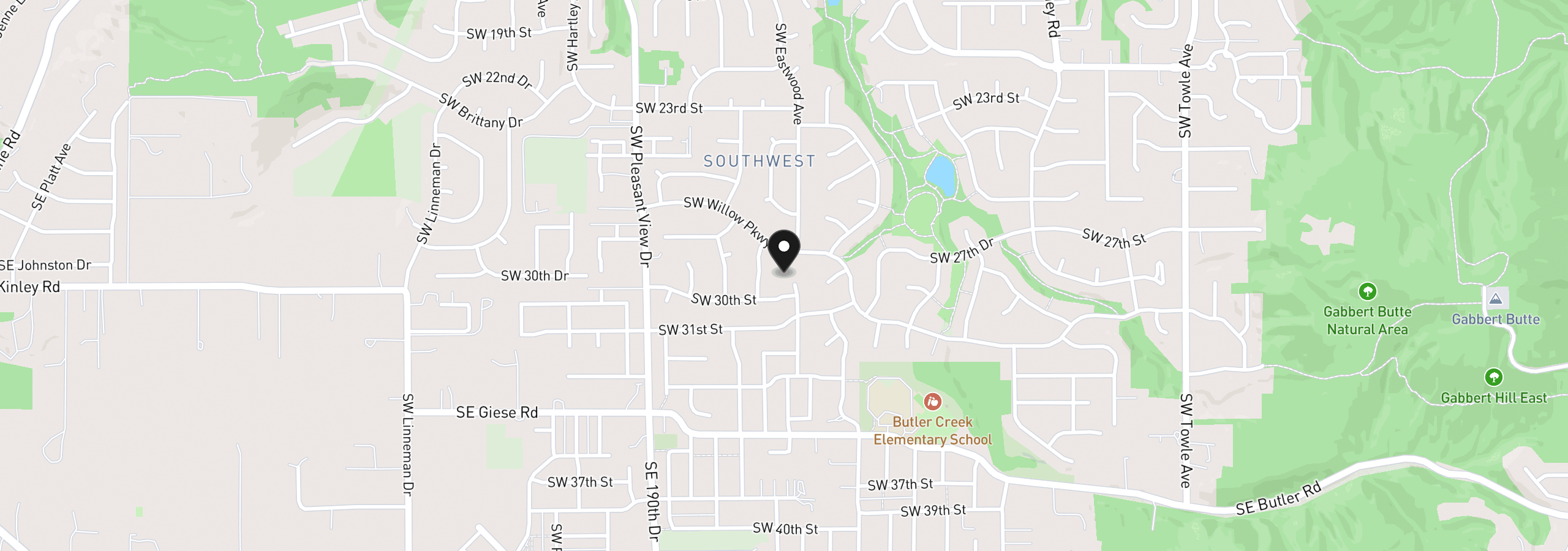 Map showing the location of 2959 SW Emerald Ave, Gresham, OR 97080