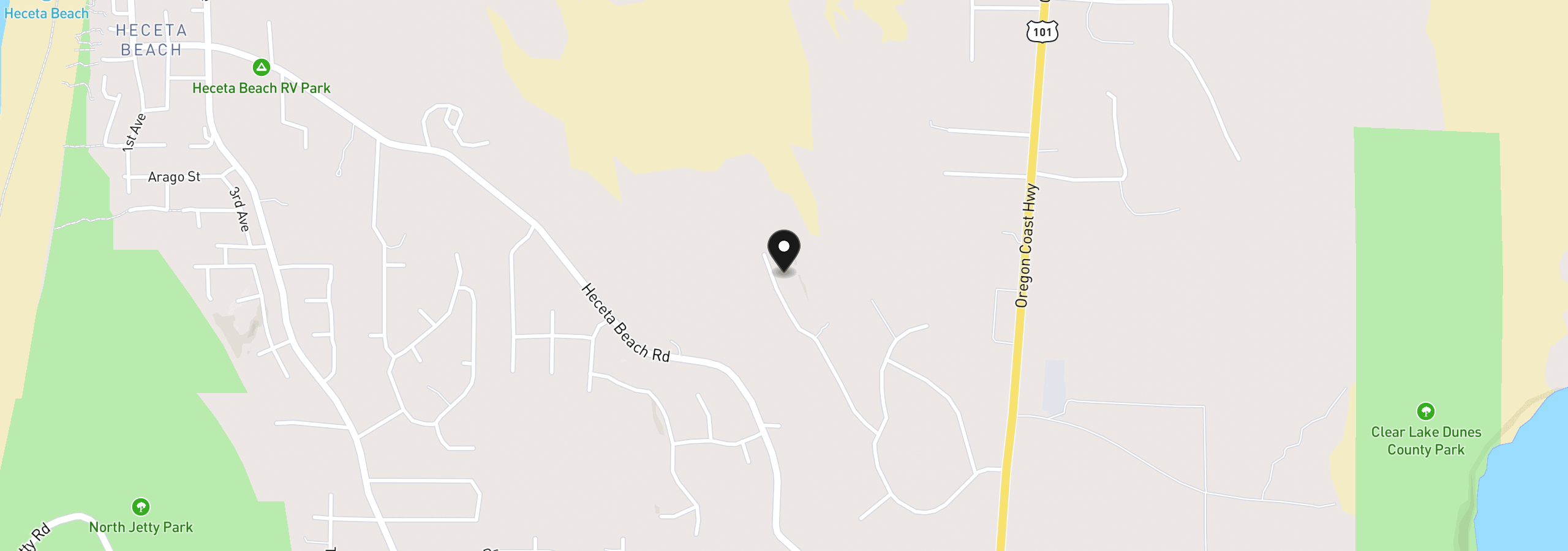 Map showing the location of 88097 Lake Point Dr, Florence, OR 97439