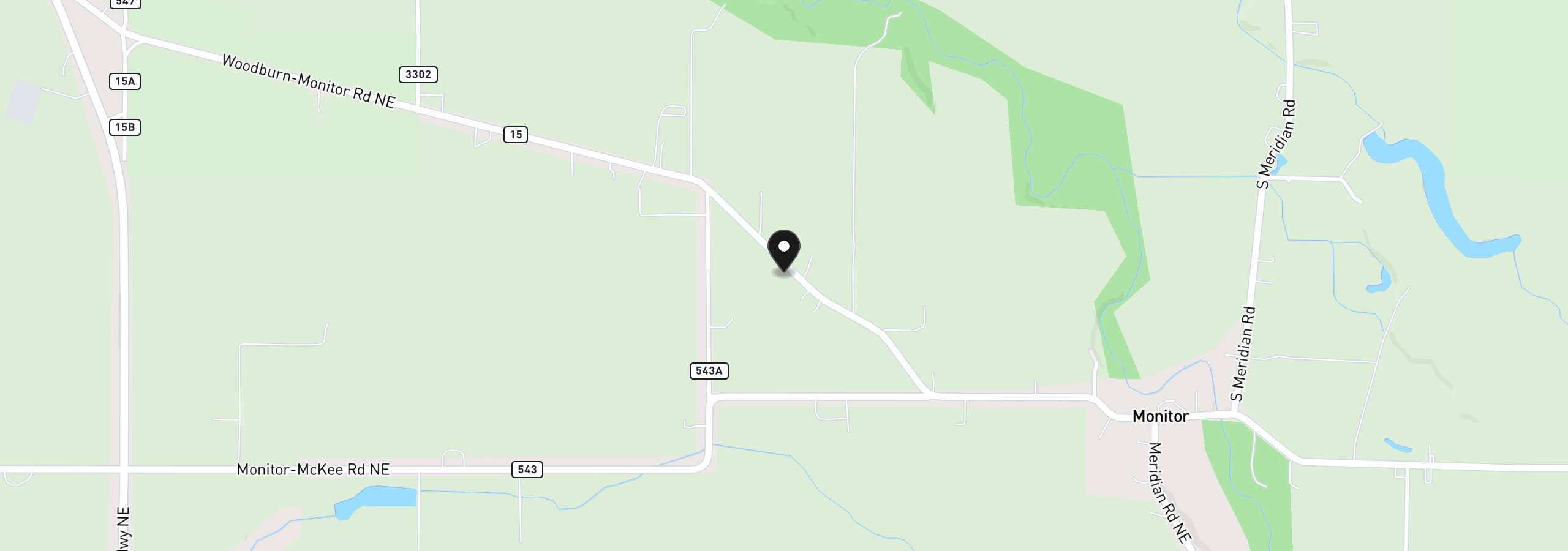 Map showing the location of 14604 Woodburn Monitor Rd, Woodburn, OR 97071