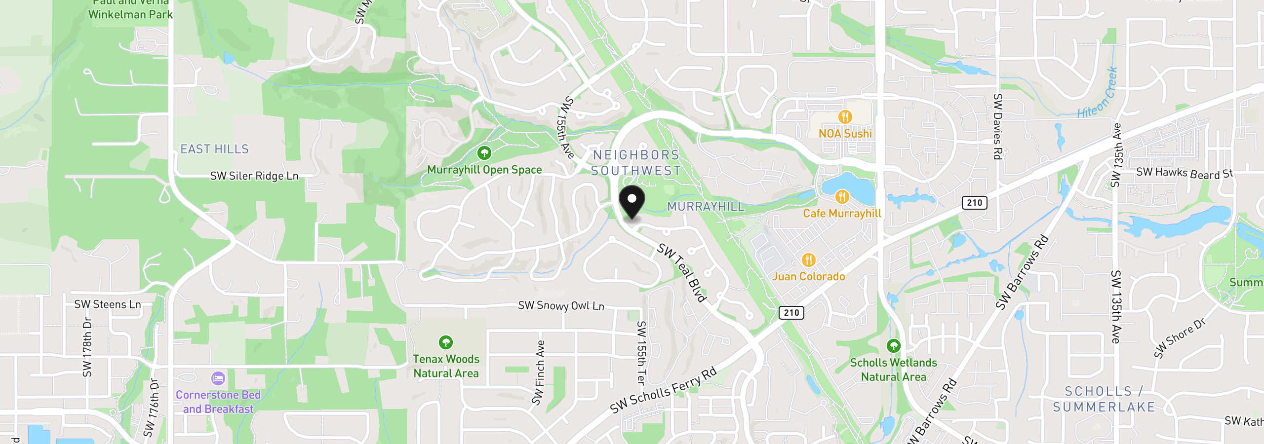 Map showing the location of 11200 SW Pintail Loop, Beaverton, OR 97007