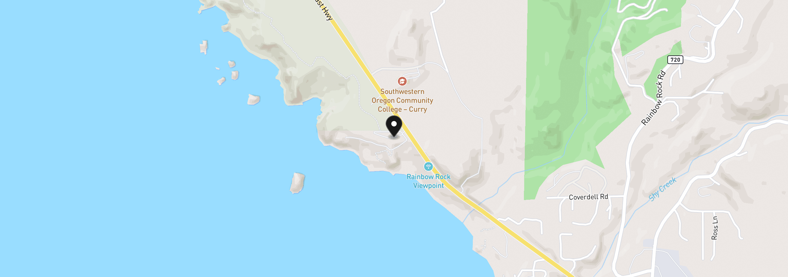 Map showing the location of 17744 N Highway 101 B204, Brookings, OR 97415