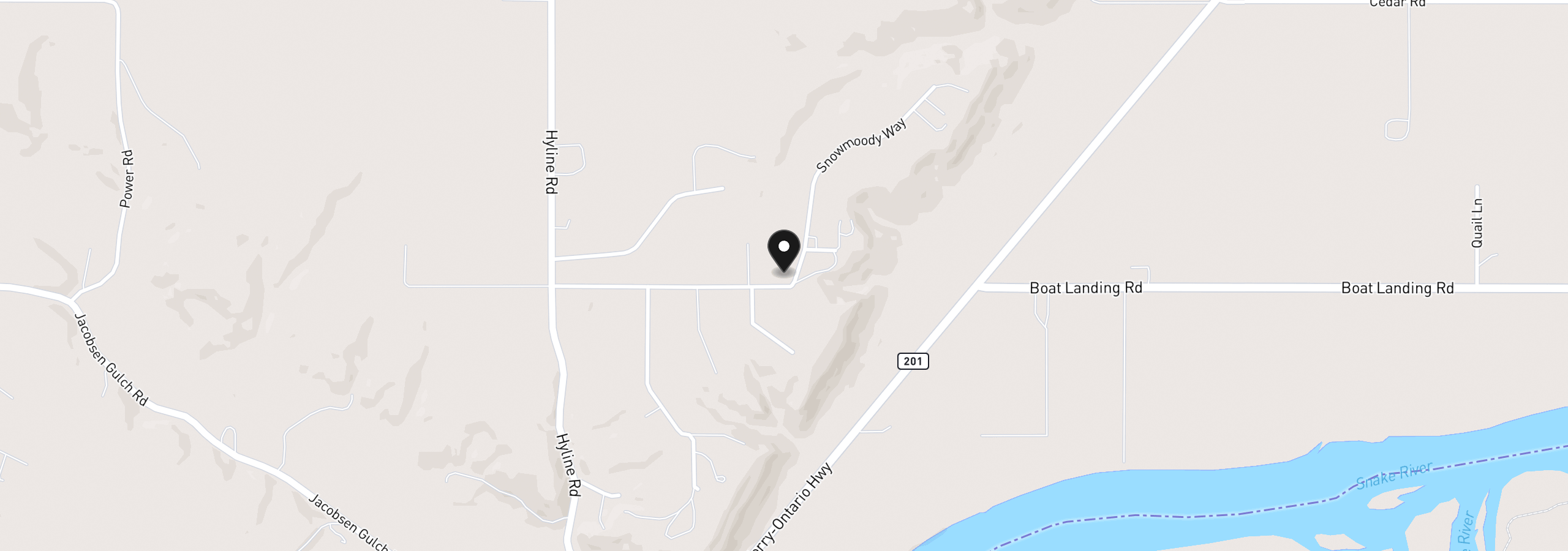 Map showing the location of 350 Snowmoody Way, Ontario, OR 97914