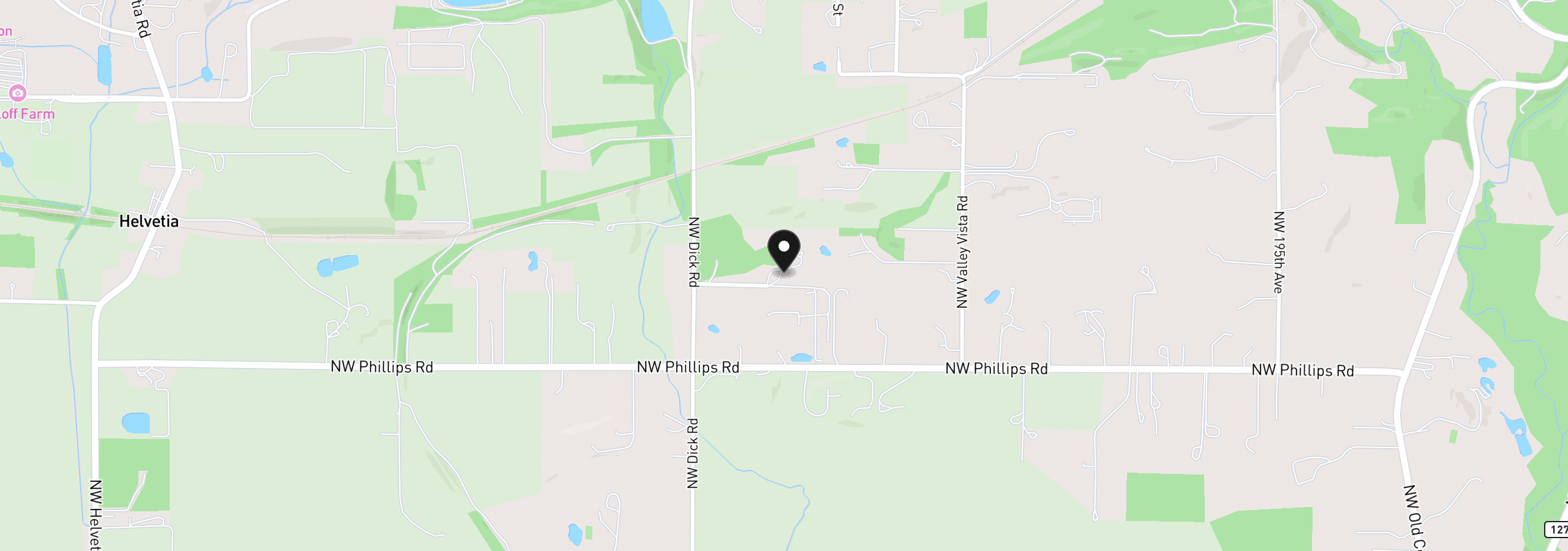Map showing the location of 21255 NW Coffey Ln, Hillsboro, OR 97124