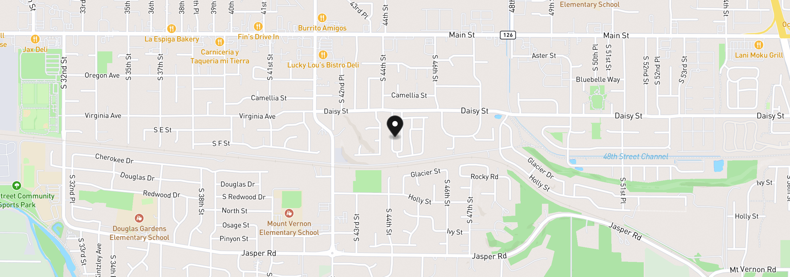 Map showing the location of 4475 Daisy St 11, Springfield, OR 97478