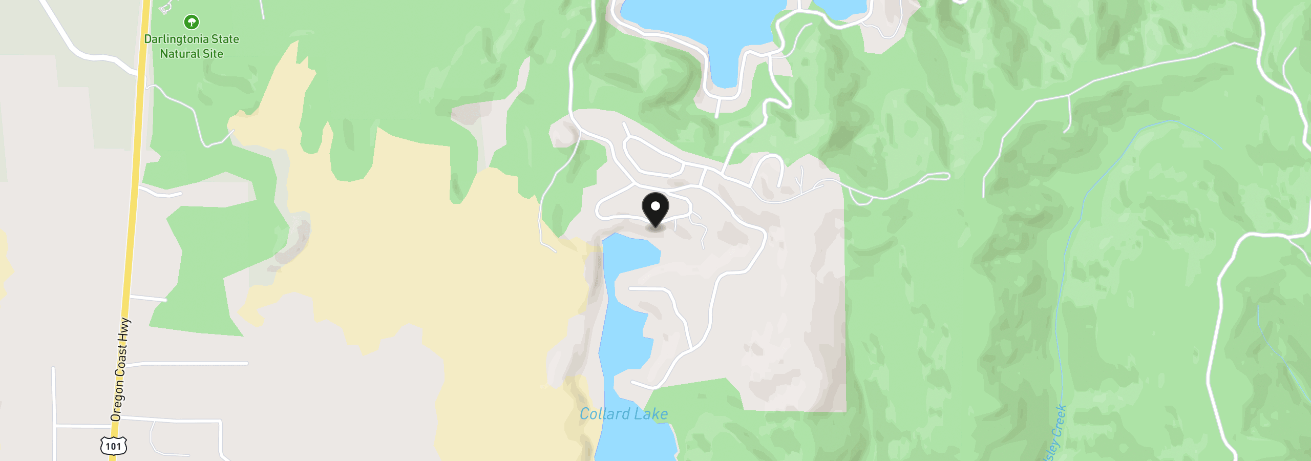 Map showing the location of Collard Loop 04600, Florence, OR 97439
