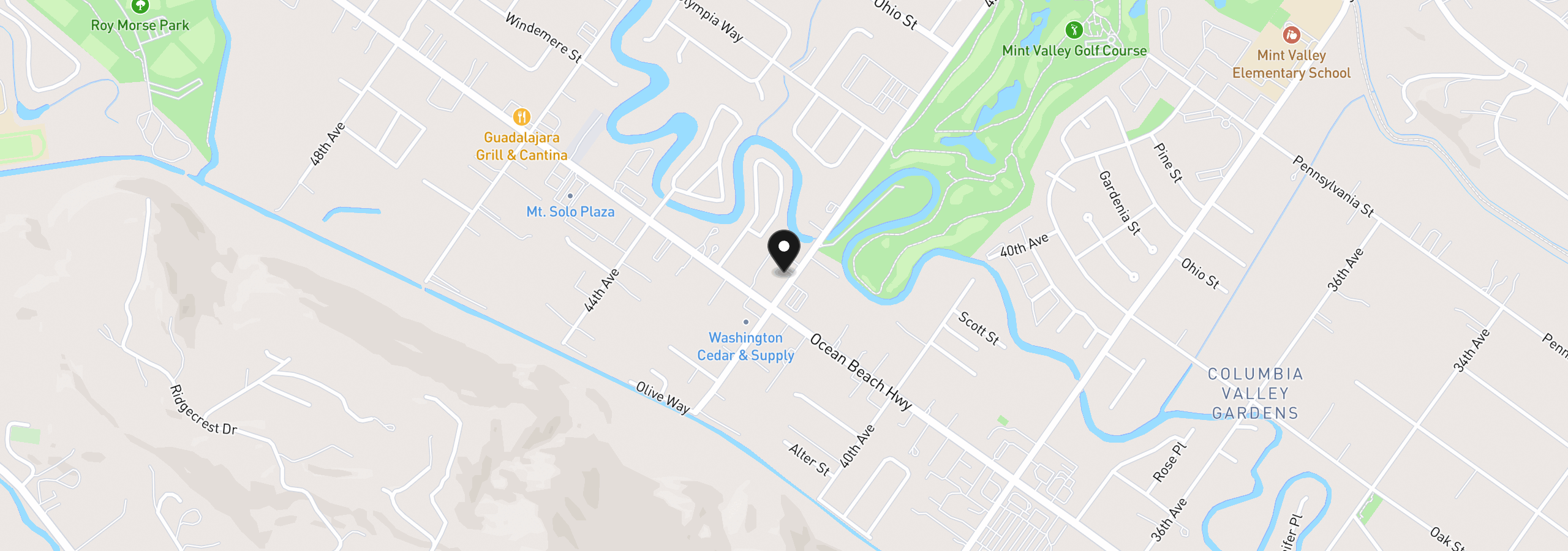 Map showing the location of 2209 42nd Ave, Longview, Wa 98632