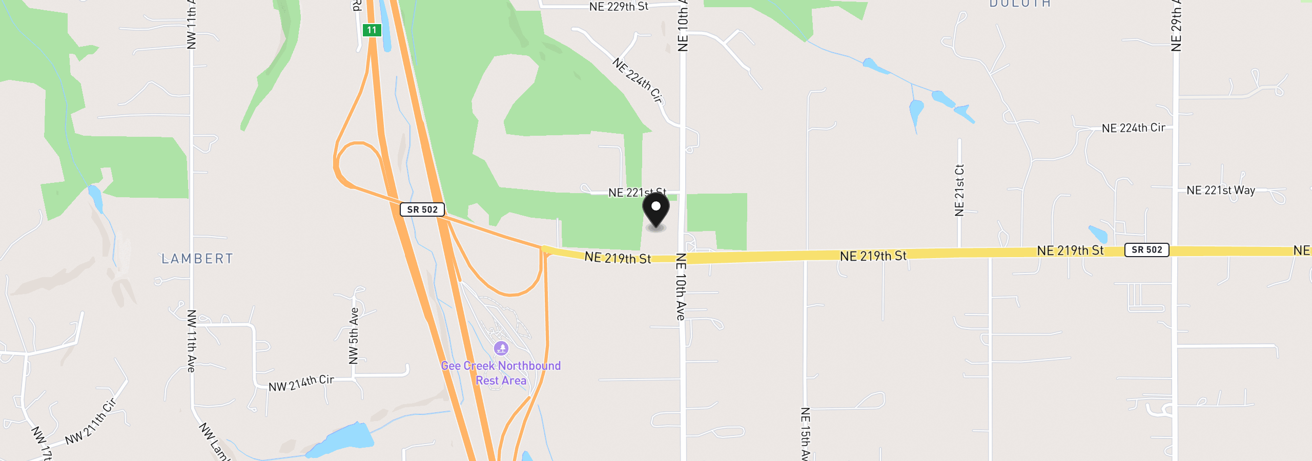 Map showing the location of 0 NE 10th Ave, Ridgefield, Wa 98642