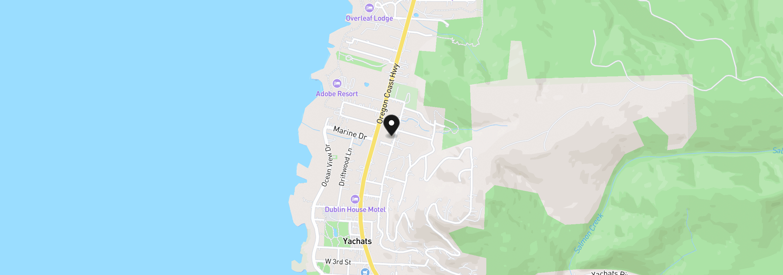 Map showing the location of 1200 King St B, Yachats, OR 97498