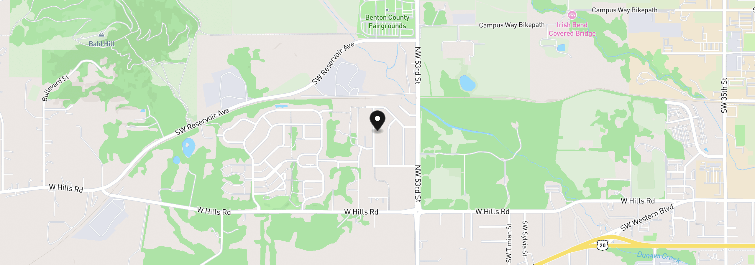Map showing the location of 635 SW 56th St, Corvallis, OR 97333