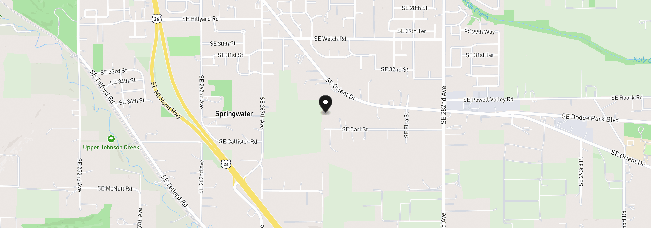 Map showing the location of 27205 SE Carl St, Gresham, OR 97080