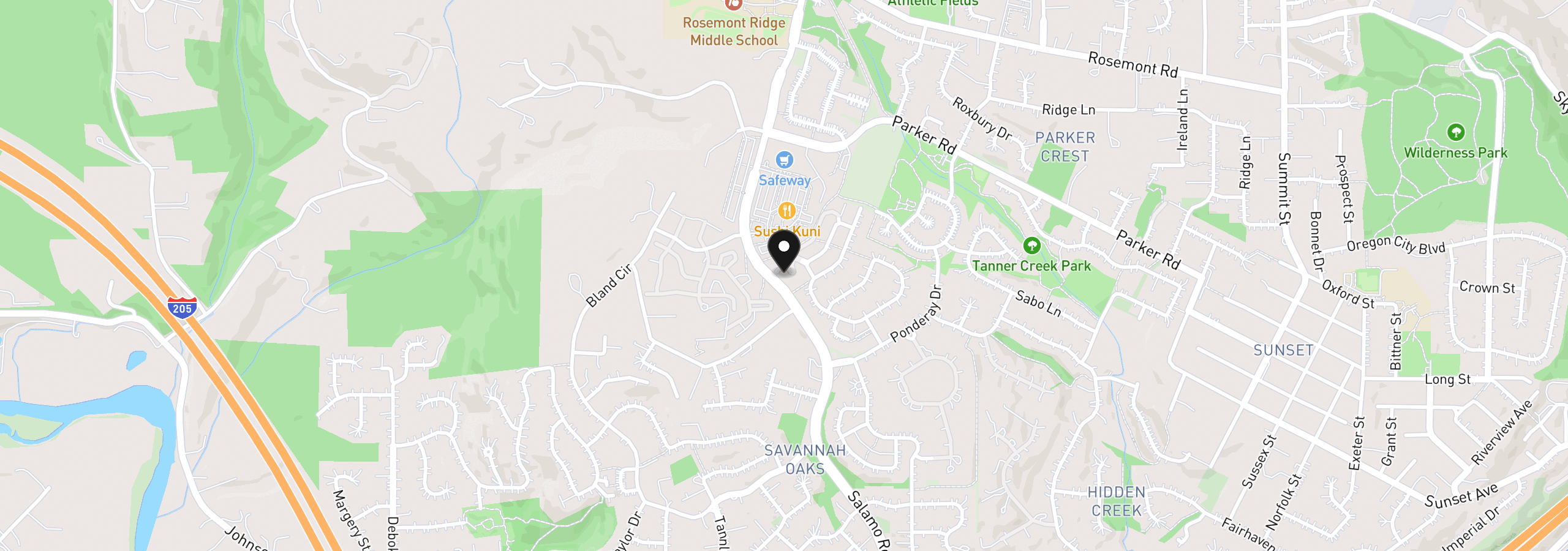 Map showing the location of 22215 Chelan Loop, West Linn, OR 97068