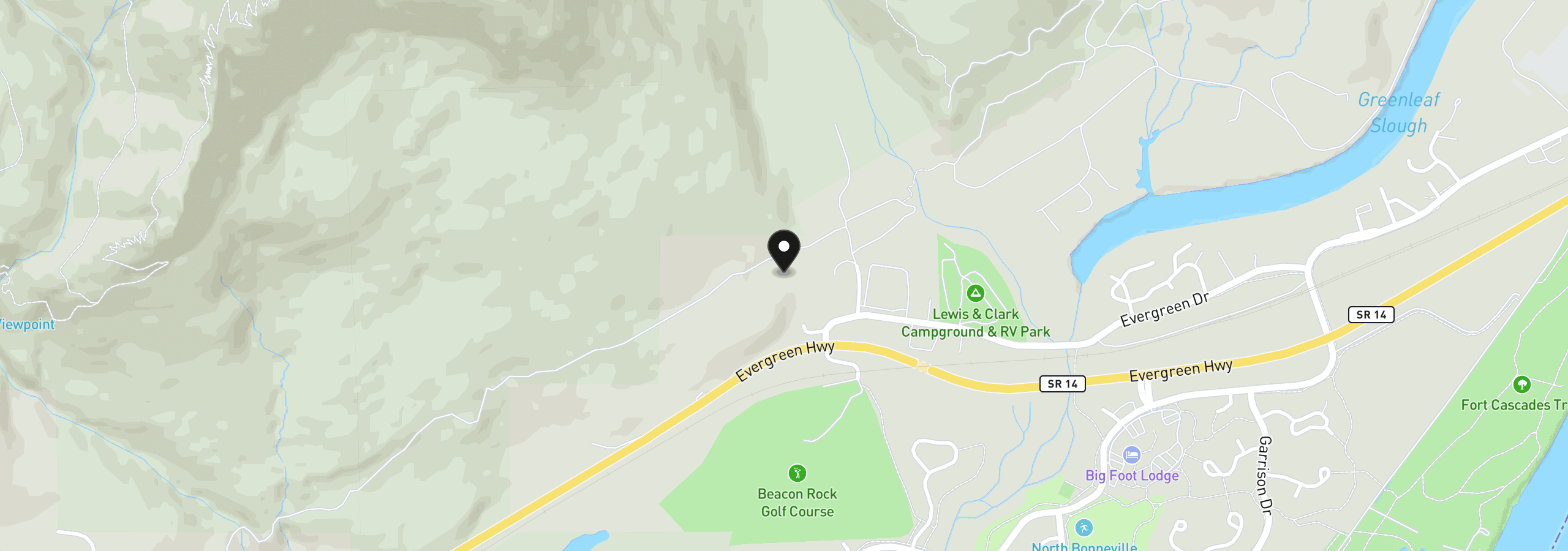 Map showing the location of 0 Warren Rd, North Bonneville, Wa 98639