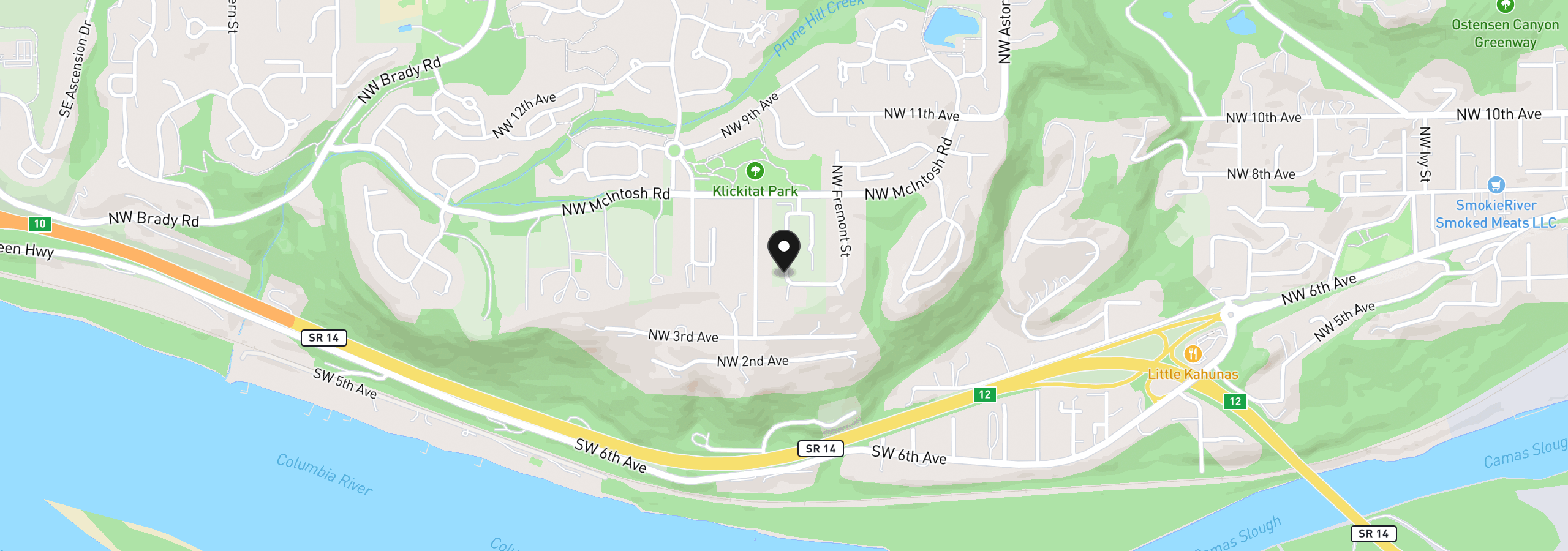 Map showing the location of 533 NW Halifax St, Camas, Wa 98607