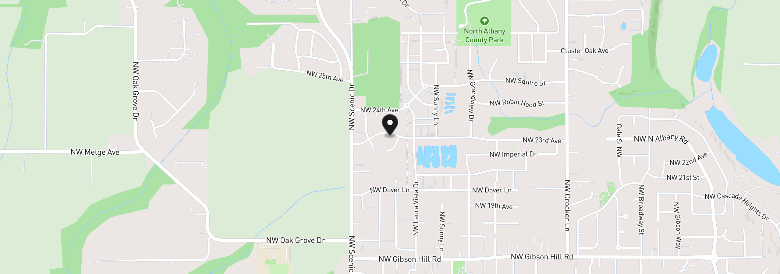 Map showing the location of 3238 NW 23rd Ave, Albany, OR 97321