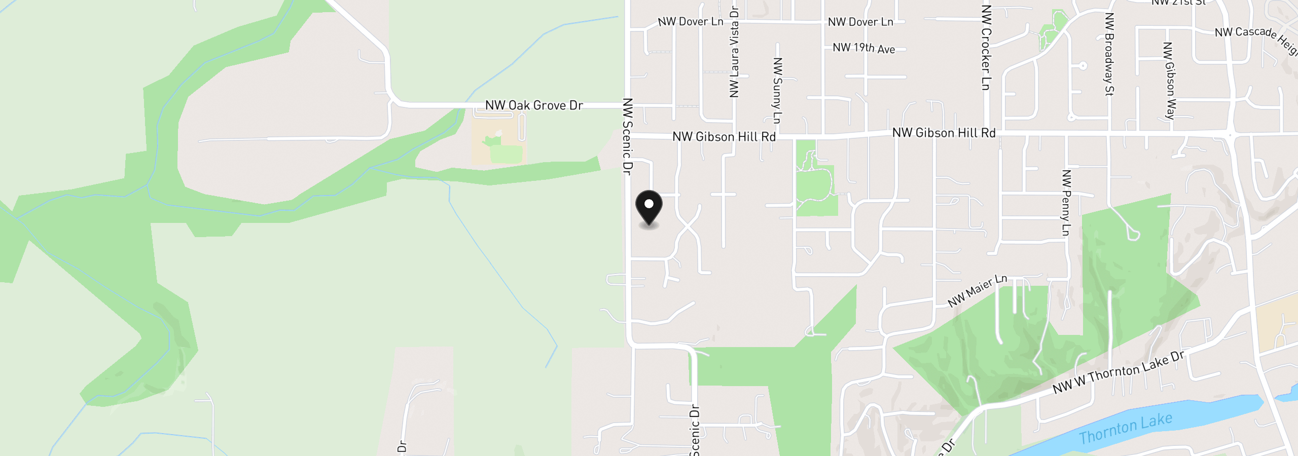 Map showing the location of 1357 Scenic Dr, Albany, OR 97321