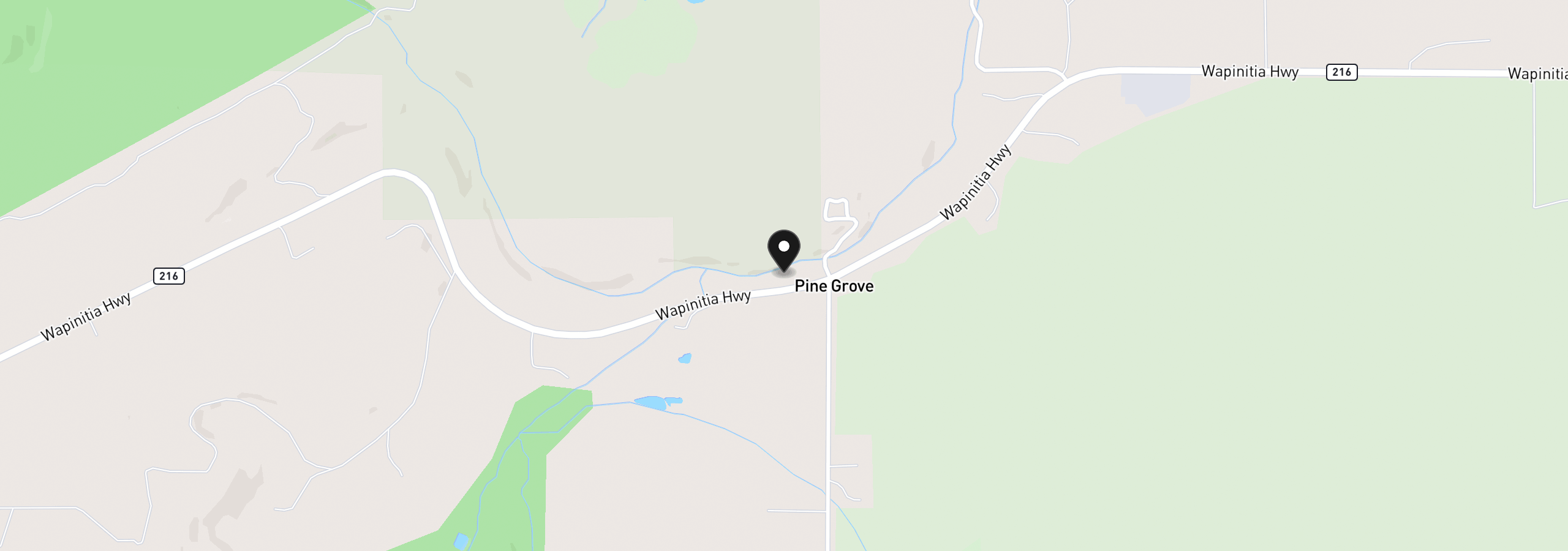 Map showing the location of 77687 Highway 216, Maupin, OR 97037