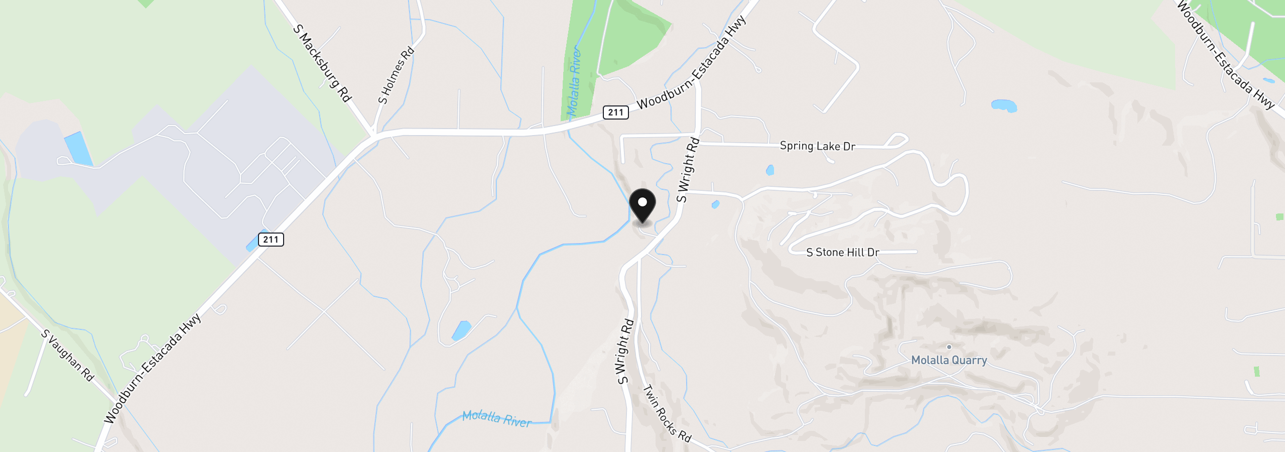 Map showing the location of 30953 S Wright Rd, Molalla, OR 97038