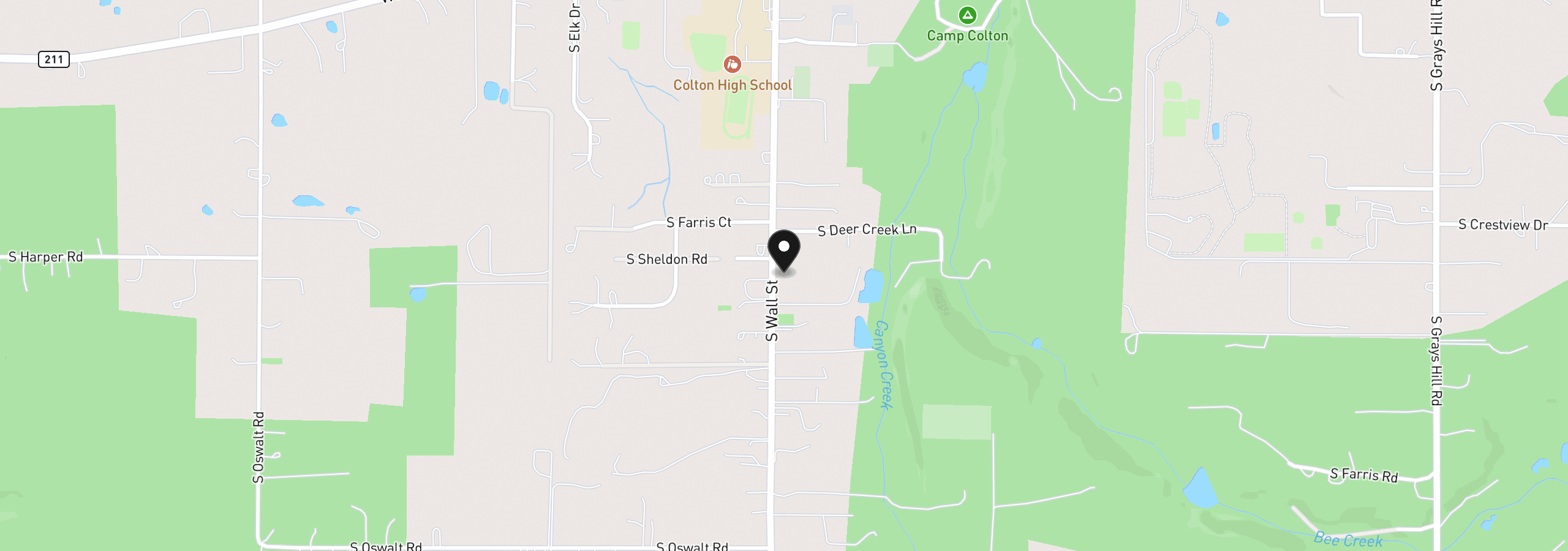 Map showing the location of 30518 S Wall St, Colton, OR 97017