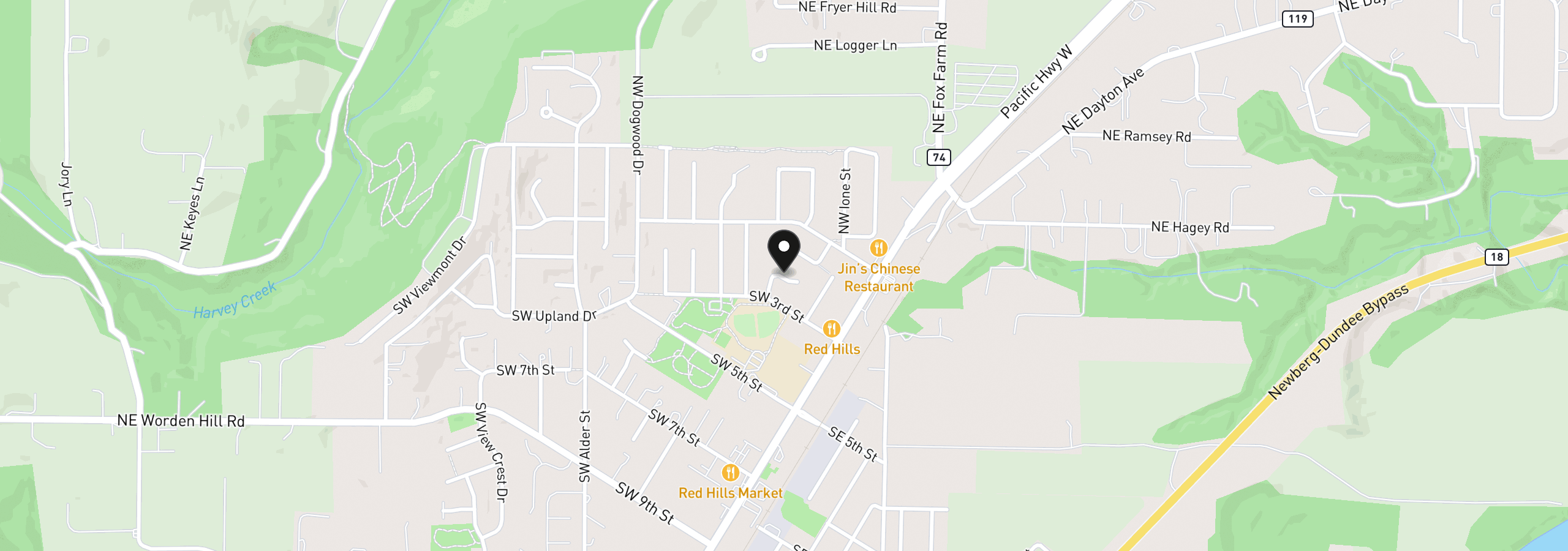 Map showing the location of 372 SW George Ct, Dundee, OR 97115