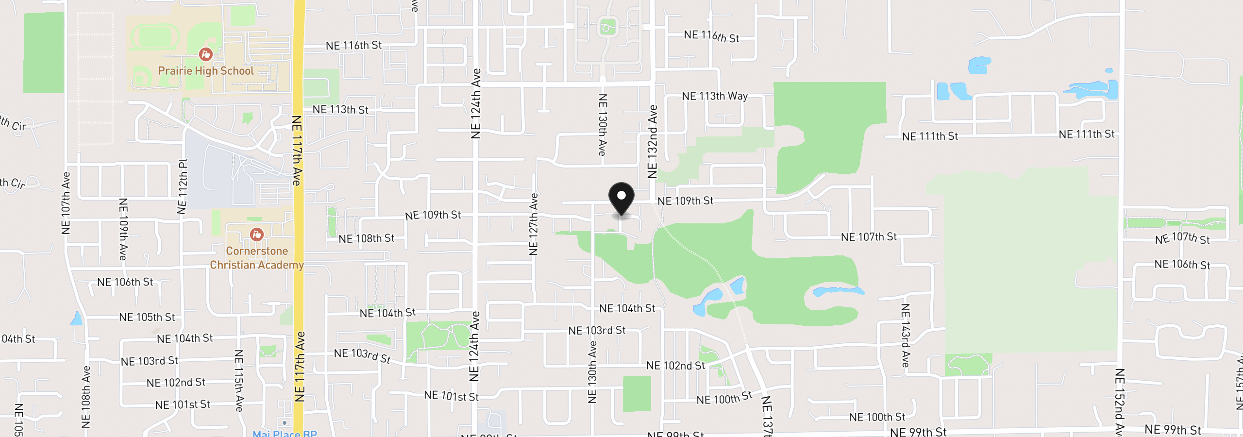 Map showing the location of 13100 NE 108th Cir, Vancouver, Wa 98682