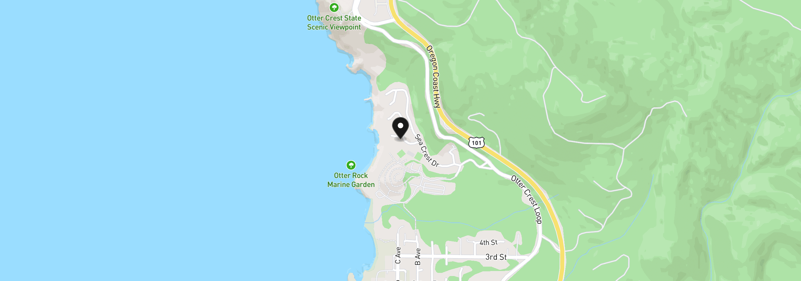 Map showing the location of 209 Sea Crest Way, Otter Rock, OR 97369