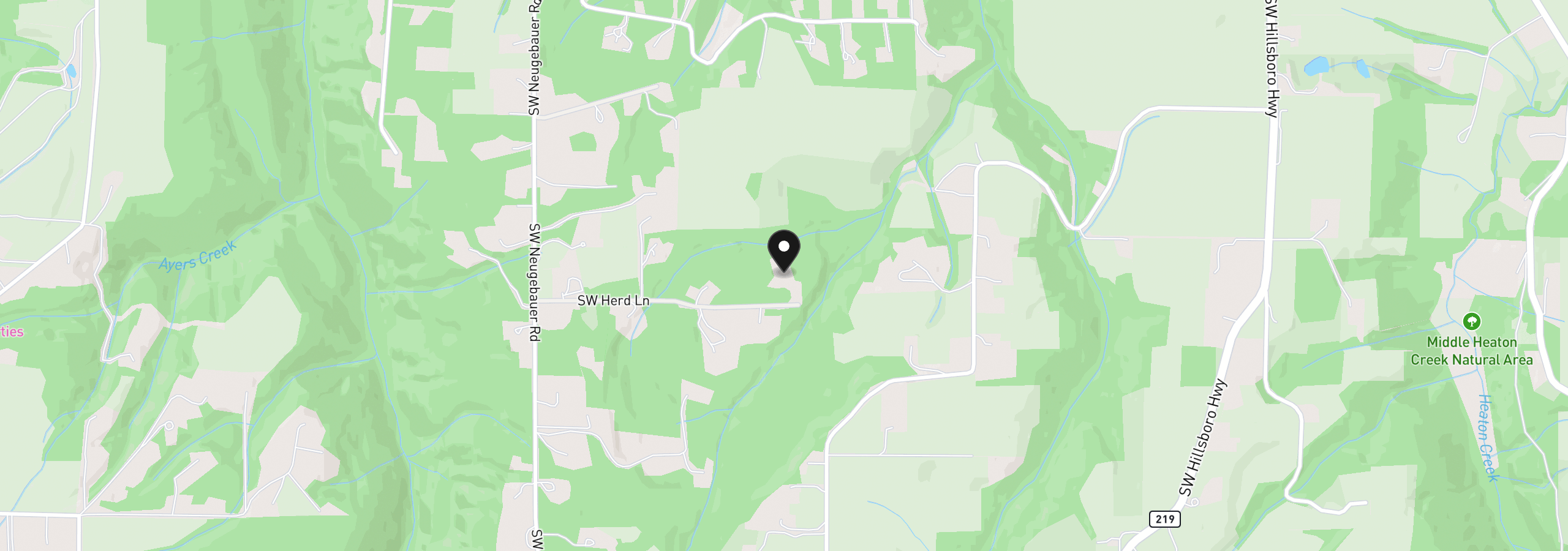 Map showing the location of 28185 SW Herd Ln, Hillsboro, OR 97123