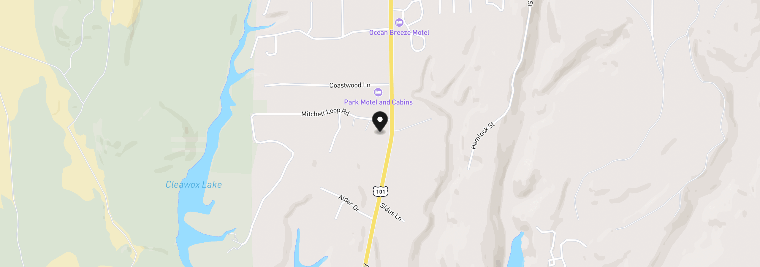 Map showing the location of 84966 Highway 101, Florence, OR 97439