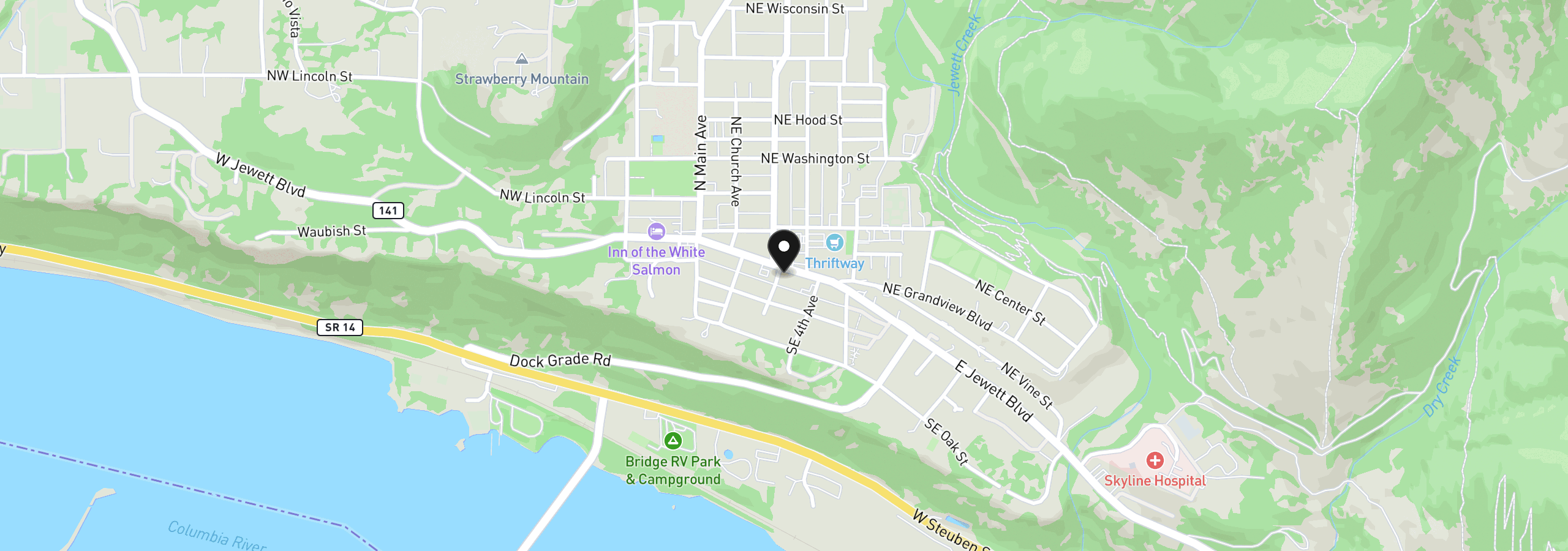Map showing the location of 315 E Jewett Blvd, White Salmon, Wa 98672