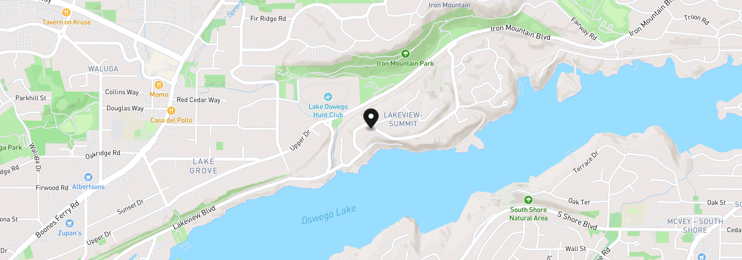 Map showing the location of 2164 Summit Dr, Lake Oswego, OR 97034