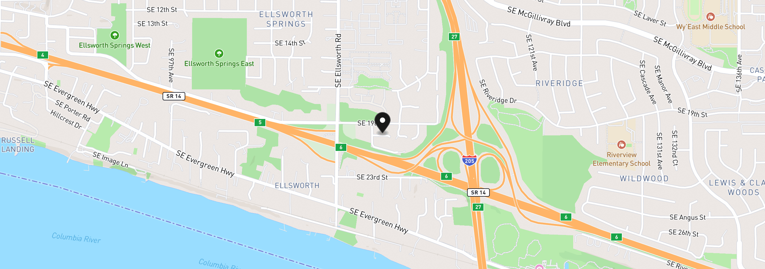 Map showing the location of 11109 SE 20th Cir, Vancouver, Wa 98664