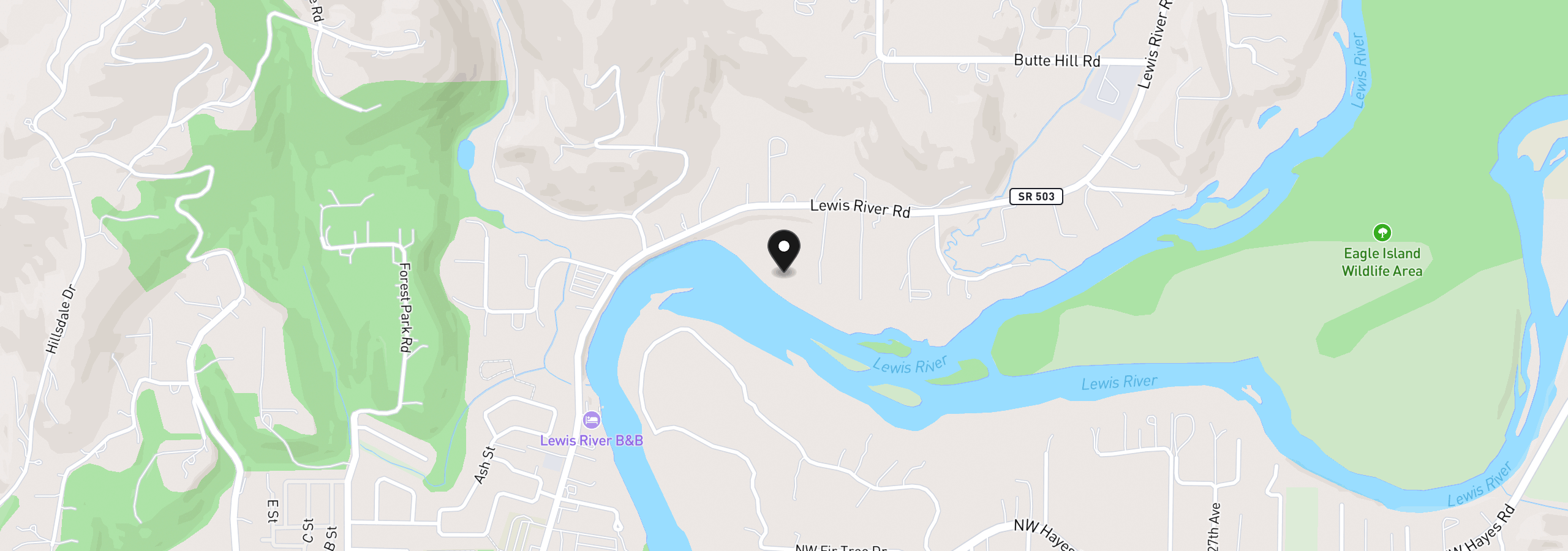 Map showing the location of 2551 Lewis River Rd, Woodland, Wa 98674